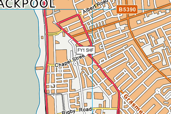 FY1 5HF map - OS VectorMap District (Ordnance Survey)