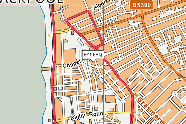 FY1 5HQ map - OS VectorMap District (Ordnance Survey)