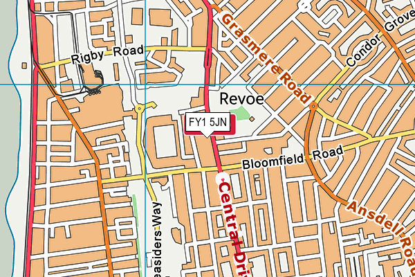 Revoe Park map (FY1 5JN) - OS VectorMap District (Ordnance Survey)