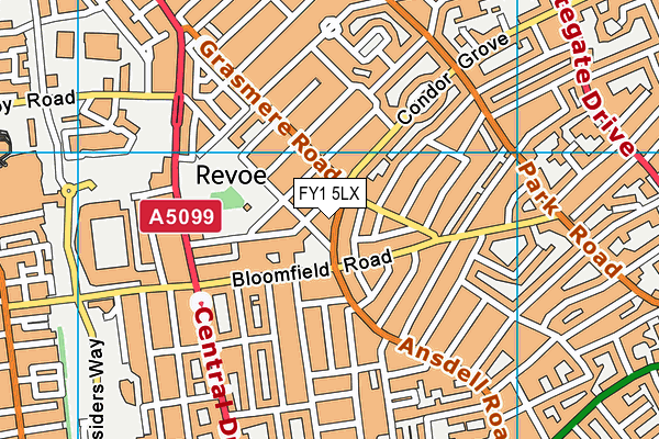 FY1 5LX map - OS VectorMap District (Ordnance Survey)