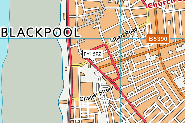 FY1 5PZ map - OS VectorMap District (Ordnance Survey)