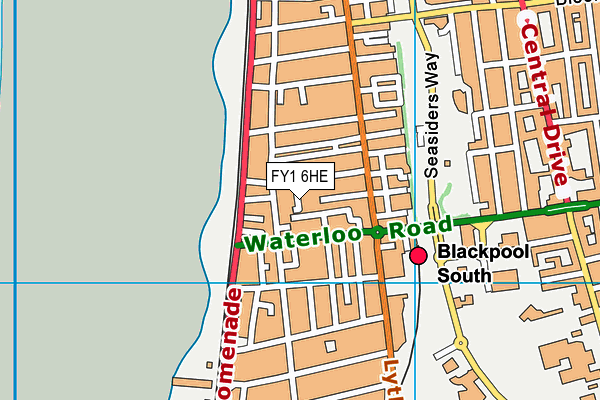 FY1 6HE map - OS VectorMap District (Ordnance Survey)