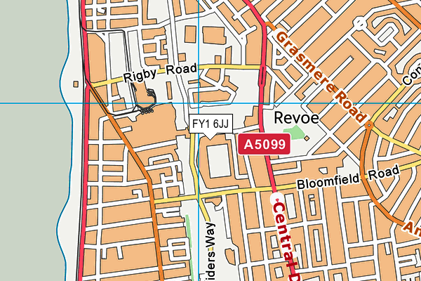 Blackpool Fc (Bloomfield Road) map (FY1 6JJ) - OS VectorMap District (Ordnance Survey)