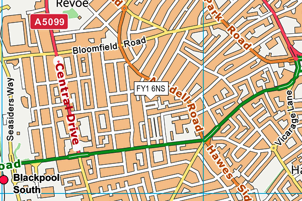 FY1 6NS map - OS VectorMap District (Ordnance Survey)