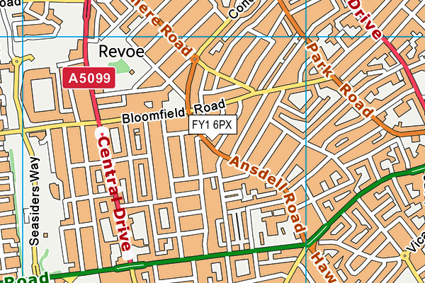 FY1 6PX map - OS VectorMap District (Ordnance Survey)