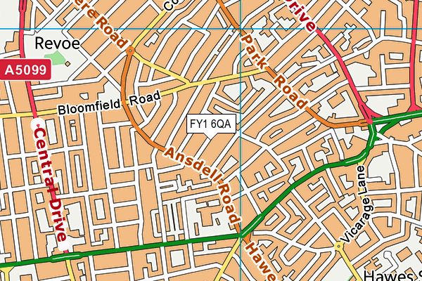 FY1 6QA map - OS VectorMap District (Ordnance Survey)