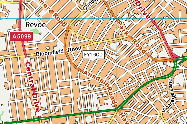 FY1 6QD map - OS VectorMap District (Ordnance Survey)