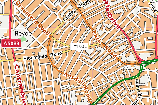 FY1 6QE map - OS VectorMap District (Ordnance Survey)
