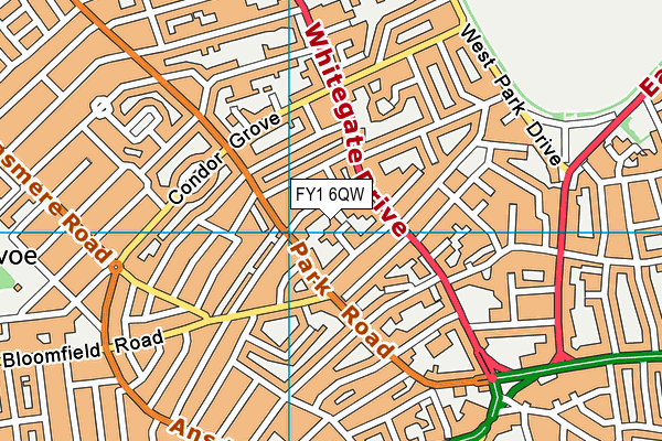 FY1 6QW map - OS VectorMap District (Ordnance Survey)