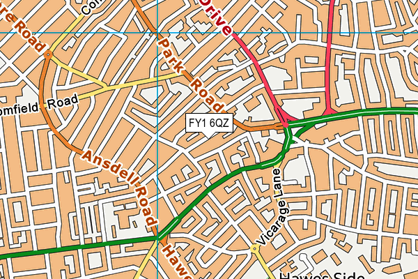 FY1 6QZ map - OS VectorMap District (Ordnance Survey)