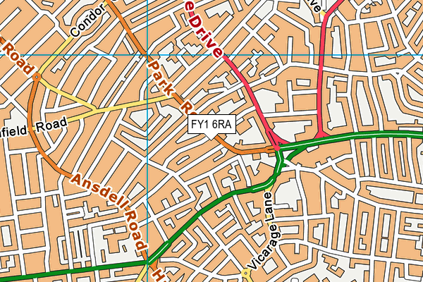 FY1 6RA map - OS VectorMap District (Ordnance Survey)