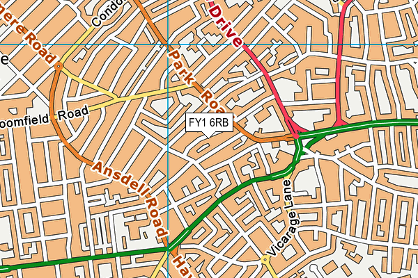 FY1 6RB map - OS VectorMap District (Ordnance Survey)