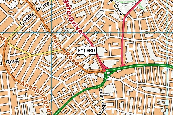 FY1 6RD map - OS VectorMap District (Ordnance Survey)