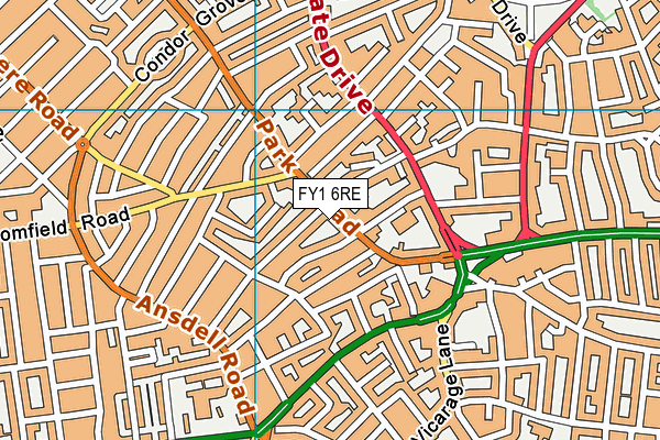 FY1 6RE map - OS VectorMap District (Ordnance Survey)