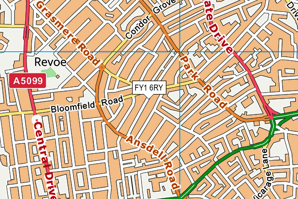 FY1 6RY map - OS VectorMap District (Ordnance Survey)