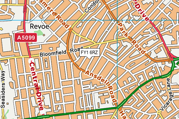 FY1 6RZ map - OS VectorMap District (Ordnance Survey)