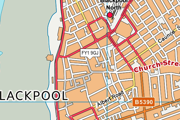 FY1 9GJ map - OS VectorMap District (Ordnance Survey)
