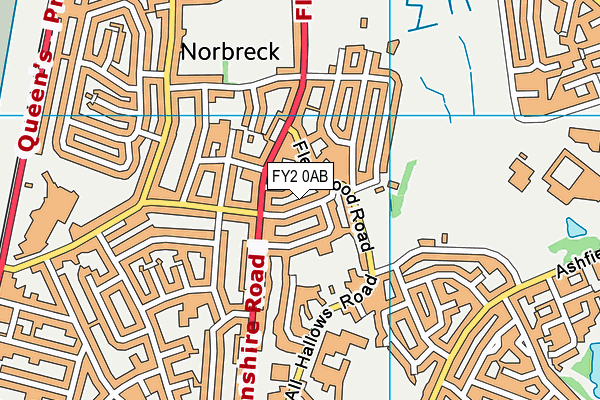 FY2 0AB map - OS VectorMap District (Ordnance Survey)