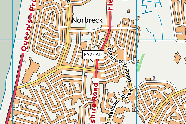 FY2 0AD map - OS VectorMap District (Ordnance Survey)