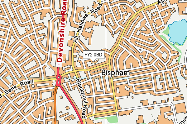 FY2 0BD map - OS VectorMap District (Ordnance Survey)