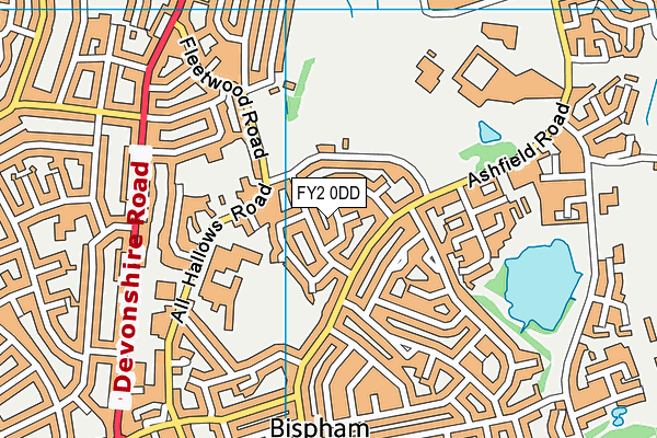 FY2 0DD map - OS VectorMap District (Ordnance Survey)