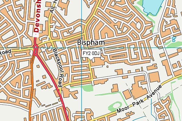 FY2 0DJ map - OS VectorMap District (Ordnance Survey)