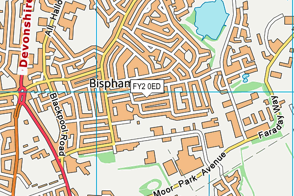 FY2 0ED map - OS VectorMap District (Ordnance Survey)
