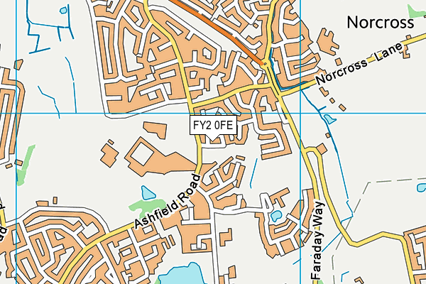 FY2 0FE map - OS VectorMap District (Ordnance Survey)