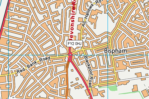 FY2 0HJ map - OS VectorMap District (Ordnance Survey)
