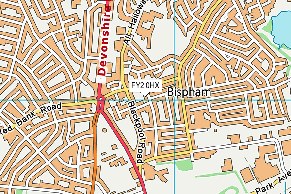 FY2 0HX map - OS VectorMap District (Ordnance Survey)