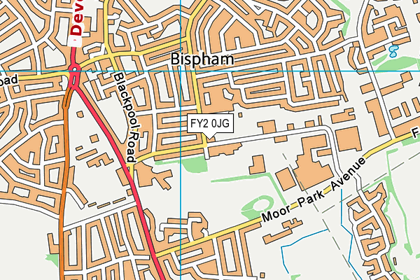 Moor Park Health & Leisure Centre map (FY2 0JG) - OS VectorMap District (Ordnance Survey)