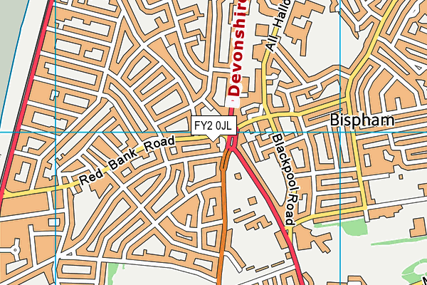 FY2 0JL map - OS VectorMap District (Ordnance Survey)
