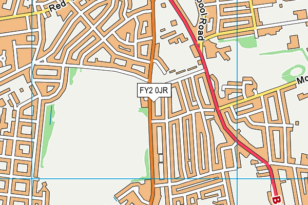 FY2 0JR map - OS VectorMap District (Ordnance Survey)