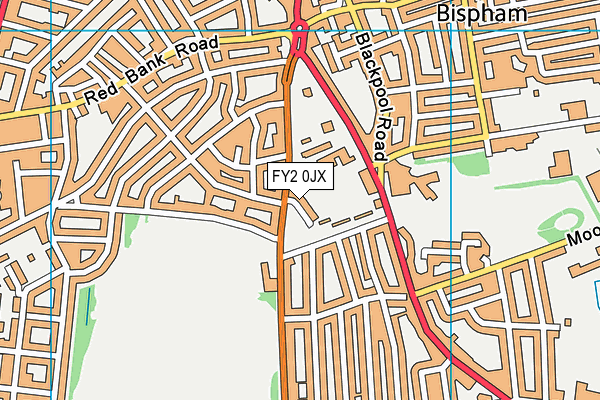FY2 0JX map - OS VectorMap District (Ordnance Survey)