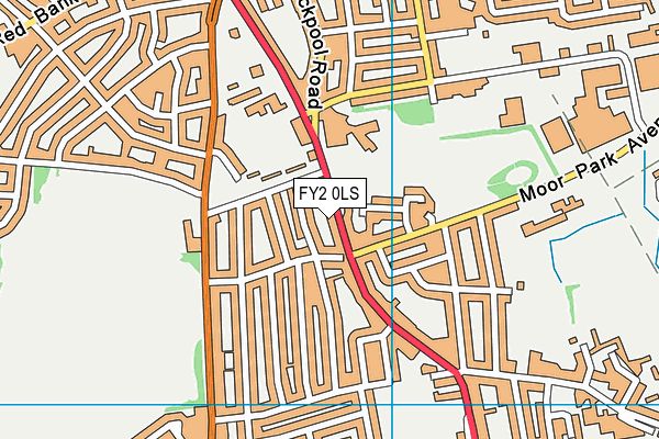 FY2 0LS map - OS VectorMap District (Ordnance Survey)