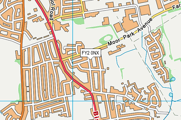 FY2 0NX map - OS VectorMap District (Ordnance Survey)