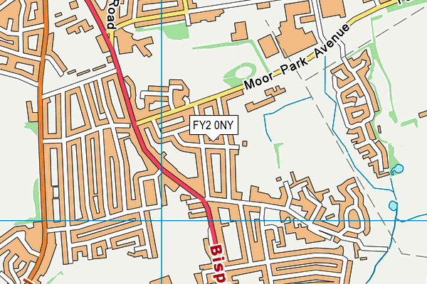 FY2 0NY map - OS VectorMap District (Ordnance Survey)
