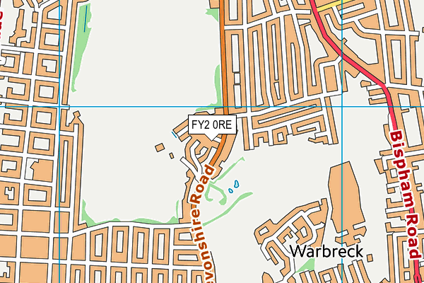 FY2 0RE map - OS VectorMap District (Ordnance Survey)