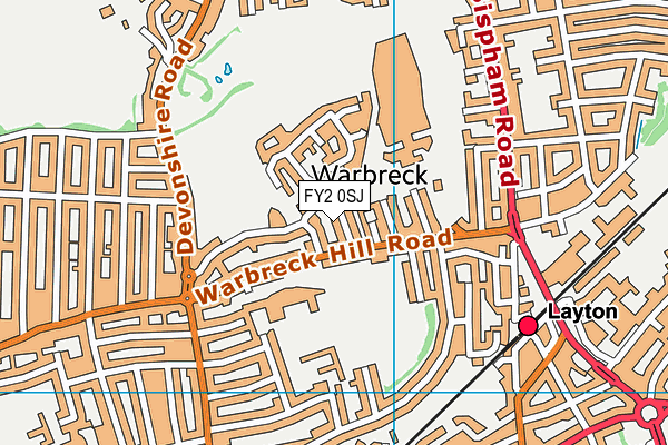 FY2 0SJ map - OS VectorMap District (Ordnance Survey)