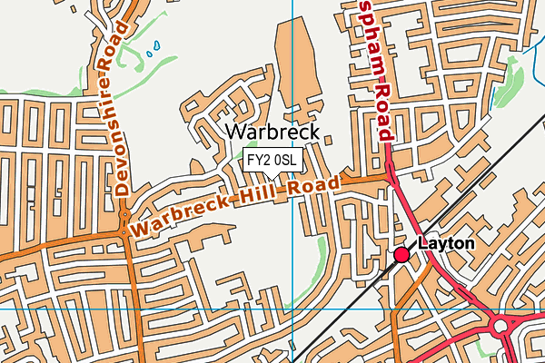 FY2 0SL map - OS VectorMap District (Ordnance Survey)