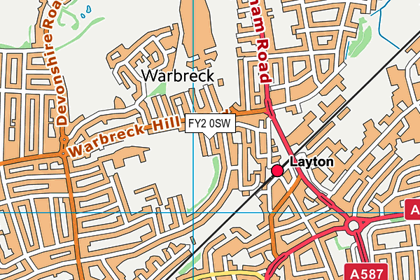 FY2 0SW map - OS VectorMap District (Ordnance Survey)
