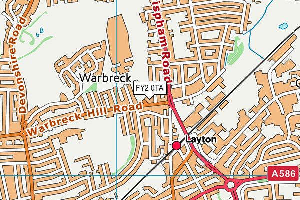 FY2 0TA map - OS VectorMap District (Ordnance Survey)