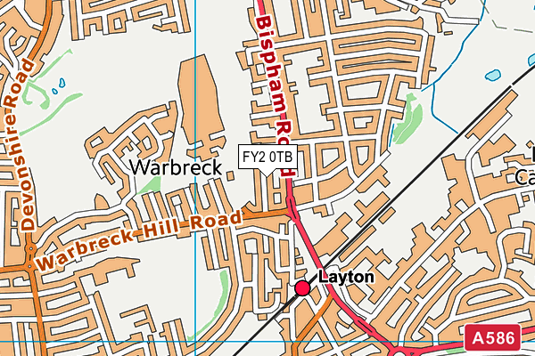 FY2 0TB map - OS VectorMap District (Ordnance Survey)