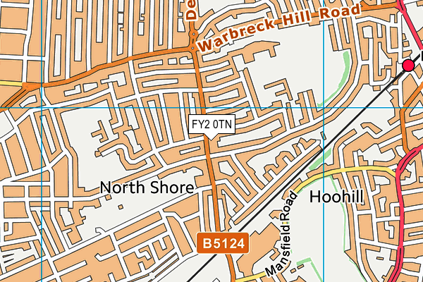 FY2 0TN map - OS VectorMap District (Ordnance Survey)