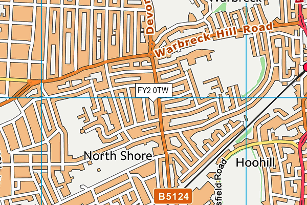 FY2 0TW map - OS VectorMap District (Ordnance Survey)