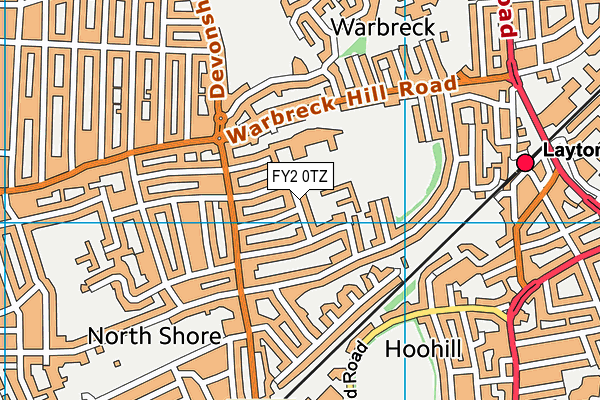 FY2 0TZ map - OS VectorMap District (Ordnance Survey)
