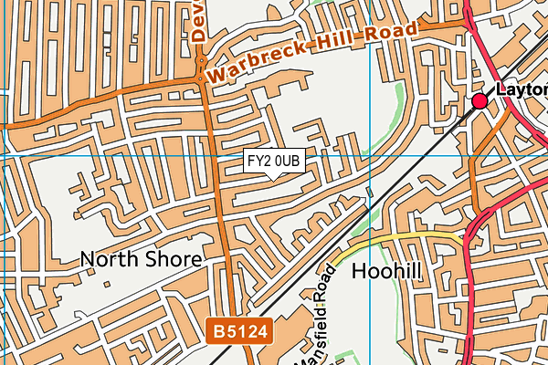 FY2 0UB map - OS VectorMap District (Ordnance Survey)