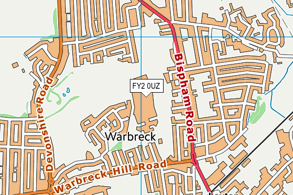 FY2 0UZ map - OS VectorMap District (Ordnance Survey)