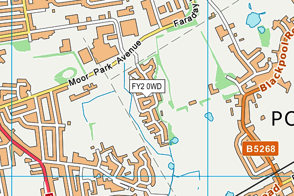 FY2 0WD map - OS VectorMap District (Ordnance Survey)