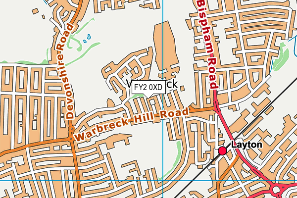 FY2 0XD map - OS VectorMap District (Ordnance Survey)